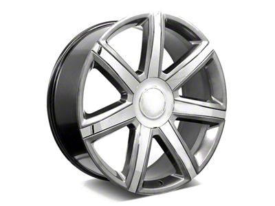 Factory Style Wheels Platinum Style Hyper Black with Chrome Inserts 6-Lug Wheel; 22x9; 24mm Offset (07-13 Silverado 1500)