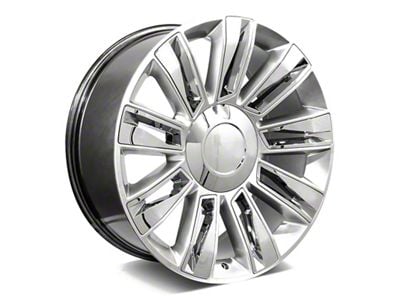 Factory Style Wheels Diamond Style Hyper Silver with Chrome Inserts 6-Lug Wheel; 22x9; 24mm Offset (07-14 Tahoe)