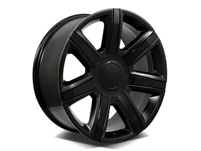 Factory Style Wheels Platinum Style Satin Black with Gloss Black Inserts 6-Lug Wheel; 26x9.5; 25mm Offset (07-14 Tahoe)
