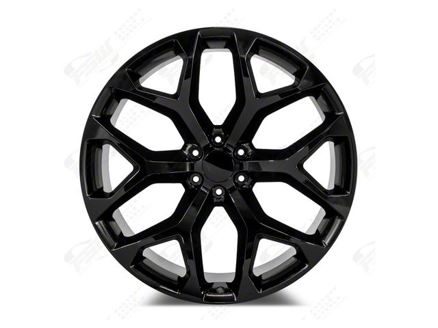 Factory Style Wheels Snowflake Style Gloss Black 6-Lug Wheel; 24x10; 30mm Offset (07-14 Tahoe)