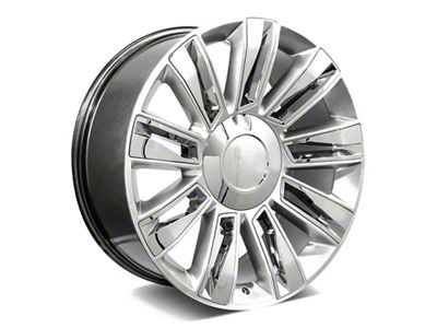 Factory Style Wheels Diamond Style Hyper Silver with Chrome Inserts 6-Lug Wheel; 22x9; 24mm Offset (07-14 Yukon)