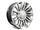 Factory Style Wheels Diamond Style Hyper Silver with Chrome Inserts 6-Lug Wheel; 22x9; 24mm Offset (07-14 Yukon)