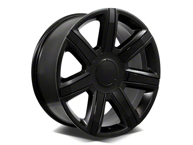 Factory Style Wheels Platinum Style Satin Black with Gloss Black Inserts 6-Lug Wheel; 22x9; 24mm Offset (14-18 Sierra 1500)