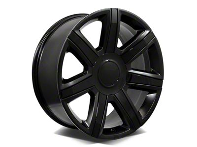 Factory Style Wheels Diamond Style Satin Black with Gloss Black Inserts 6-Lug Wheel; 22x9; 24mm Offset (14-18 Silverado 1500)