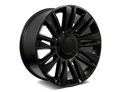 Factory Style Wheels Diamond Style Satin Black with Gloss Black Inserts 6-Lug Wheel; 24x9.5; 24mm Offset (15-20 Tahoe)