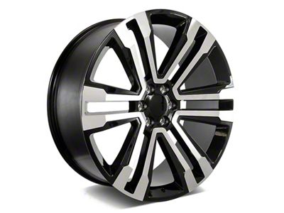 Factory Style Wheels SLT Style Gloss Black Machined 6-Lug Wheel; 24x10; 31mm Offset (15-20 Tahoe)