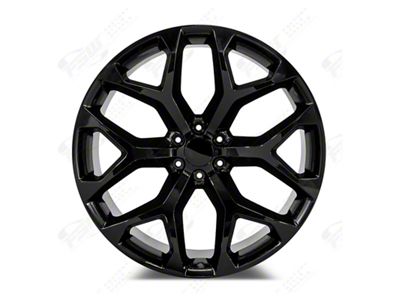 Factory Style Wheels Snowflake Style Gloss Black 6-Lug Wheel; 24x10; 30mm Offset (15-20 Tahoe)