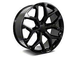 Factory Style Wheels Snowflake Style Gloss Black 6-Lug Wheel; 26x10; 31mm Offset (15-20 Tahoe)