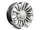 Factory Style Wheels Diamond Style Hyper Silver with Chrome Inserts 6-Lug Wheel; 24x9.5; 24mm Offset (15-20 Yukon)