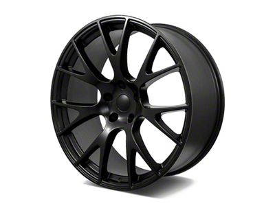 Factory Style Wheels Hellcat Style Satin Black 5-Lug Wheel; 24x10; 25mm Offset (94-01 RAM 1500)