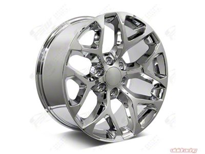 Factory Style Wheels Snowflake Style Chrome 6-Lug Wheel; 24x10; 30mm Offset (99-06 Sierra 1500)