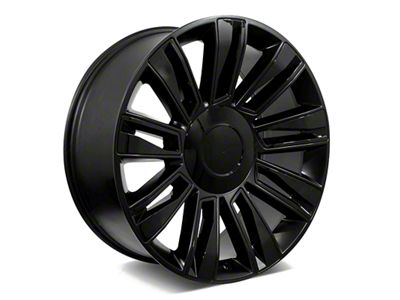 Factory Style Wheels Diamond Style Satin Black with Gloss Black Inserts 6-Lug Wheel; 24x9.5; 24mm Offset (99-06 Silverado 1500)