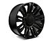 Factory Style Wheels Diamond Style Satin Black with Gloss Black Inserts 6-Lug Wheel; 24x9.5; 24mm Offset (99-06 Silverado 1500)