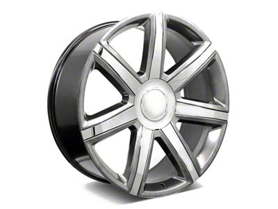 Factory Style Wheels Platinum Style Hyper Black with Chrome Inserts 6-Lug Wheel; 22x9; 24mm Offset (99-06 Silverado 1500)