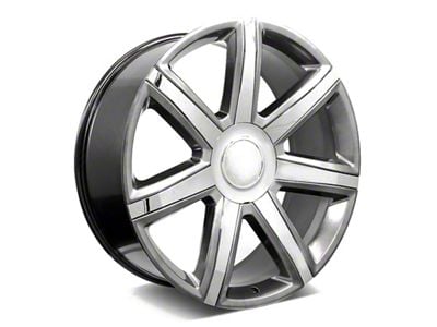 Factory Style Wheels Platinum Style Hyper Black with Chrome Inserts 6-Lug Wheel; 24x9.5; 24mm Offset (99-06 Silverado 1500)