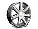 Factory Style Wheels Platinum Style Hyper Black with Chrome Inserts 6-Lug Wheel; 24x9.5; 24mm Offset (19-24 Sierra 1500)