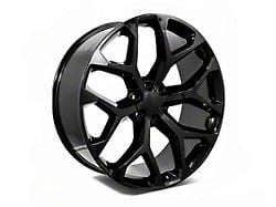 Factory Style Wheels Snowflake Style Gloss Black 6-Lug Wheel; 22x9; 24mm Offset (19-24 Sierra 1500)