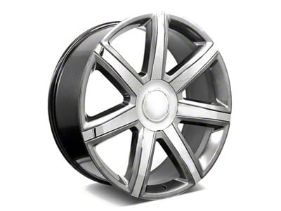 Factory Style Wheels Platinum Style Hyper Black with Chrome Inserts 6-Lug Wheel; 22x9; 24mm Offset (19-24 Silverado 1500)