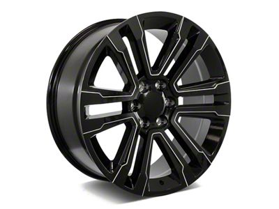 Factory Style Wheels SLT Style Gloss Black Milled 6-Lug Wheel; 26x10; 31mm Offset (19-24 Silverado 1500)