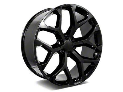 Factory Style Wheels Snowflake Style Gloss Black 6-Lug Wheel; 26x10; 31mm Offset (21-24 Tahoe)
