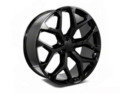 Factory Style Wheels Snowflake Style Gloss Black 6-Lug Wheel; 22x9; 24mm Offset (21-24 Yukon)