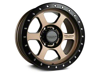 Falcon Wheels T1 Series Matte Bronze with Matte Black Ring 6-Lug Wheel; 17x9; -12mm Offset (2024 Ranger)