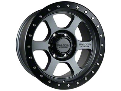 Falcon Wheels T1 Series Matte Gunmetal with Matte Black Ring 6-Lug Wheel; 17x9; 0mm Offset (2024 Ranger)