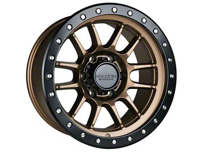 Falcon Wheels T7 Series Matte Bronze with Matte Black Ring 6-Lug Wheel; 17x9; -12mm Offset (2024 Ranger)