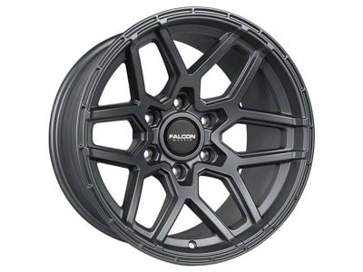 Falcon Wheels T9 Atlas Series Full Matte Gunmetal 6-Lug Wheel; 17x9; -25mm Offset (07-13 Sierra 1500)