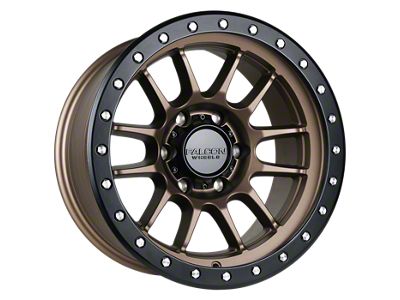 Falcon Wheels T7 Series Matte Bronze with Matte Black Ring 6-Lug Wheel; 17x9; 0mm Offset (19-23 Ranger)