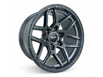 Falcon Wheels T9 Atlas Series Full Glossy Gunmetal 6-Lug Wheel; 17x9; -15mm Offset (19-23 Ranger)