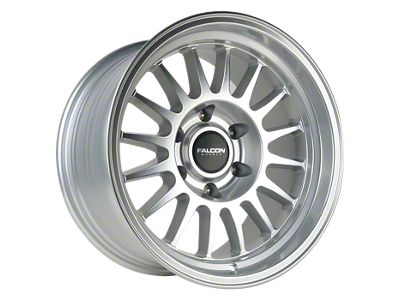 Falcon Wheels TX2 Stratos Series Full Silver with Machined Face and Lip 6-Lug Wheel; 17x9; -12mm Offset (19-23 Ranger)