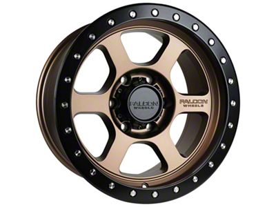 Falcon Wheels T1 Series Matte Bronze with Matte Black Ring 6-Lug Wheel; 17x9; 0mm Offset (2024 Ranger)