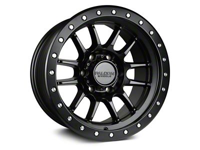 Falcon Wheels T7 Series Matte Black with Matte Black Ring 6-Lug Wheel; 17x9; 0mm Offset (2024 Ranger)