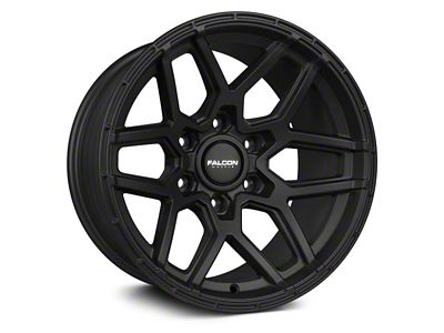 Falcon Wheels T9 Atlas Series Full Matte Black 6-Lug Wheel; 17x9; -25mm Offset (2024 Ranger)