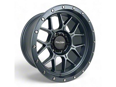 Falcon Wheels TX Titan Series Full Matte Gunmetal 6-Lug Wheel; 17x9; -12mm Offset (2024 Ranger)