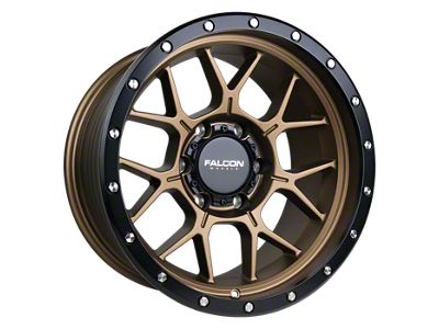 Falcon Wheels TX Titan Series Matte Bronze with Matte Black Ring 6-Lug Wheel; 17x9; -12mm Offset (2024 Ranger)