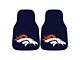 Carpet Front Floor Mats with Denver Broncos Logo; Navy (Universal; Some Adaptation May Be Required)