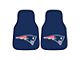 Carpet Front Floor Mats with New England Patriots Logo; Navy (Universal; Some Adaptation May Be Required)