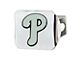 Hitch Cover with Philadelphia Phillies Logo; Chrome (Universal; Some Adaptation May Be Required)