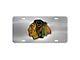 License Plate with Chicago Blackhawks Logo; Stainless Steel (Universal; Some Adaptation May Be Required)