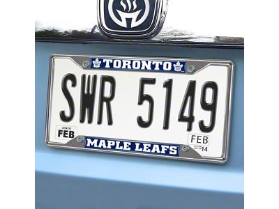 License Plate Frame with Toronto Maple Leafs Logo; Royal (Universal; Some Adaptation May Be Required)