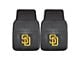 Vinyl Front Floor Mats with San Diego Padres Logo; Black (Universal; Some Adaptation May Be Required)