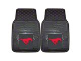 Vinyl Front Floor Mats with SMU Logo; Black (Universal; Some Adaptation May Be Required)