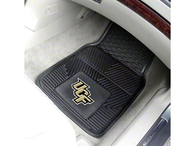 Vinyl Front Floor Mats with University of Central Florida Logo; Black (Universal; Some Adaptation May Be Required)