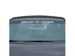 Windshield Decal with Green Bay Packers Logo; White (Universal; Some Adaptation May Be Required)