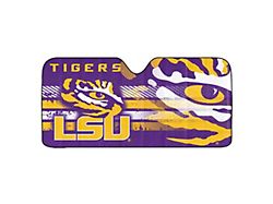 Windshield Sun Shade with LSU Logo; Purple (Universal; Some Adaptation May Be Required)