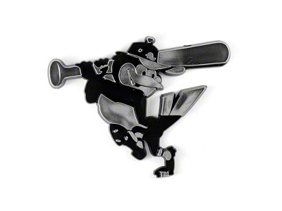 Baltimore Orioles Molded Emblem; Chrome (Universal; Some Adaptation May Be Required)