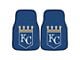 Carpet Front Floor Mats with Kansas City Royals Logo; Blue (Universal; Some Adaptation May Be Required)
