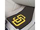 Carpet Front Floor Mats with San Diego Padres Logo; Brown and Yellow (Universal; Some Adaptation May Be Required)